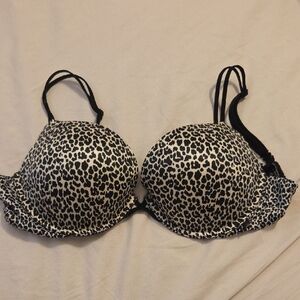Victoria's Secret Black and White Animal Print Bra